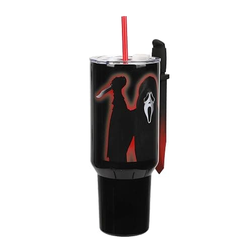 Bioworld Ghostface Text and Logo 40 Oz. Stainless Steel Tumbler With Dagger Handle thumbnail 4
