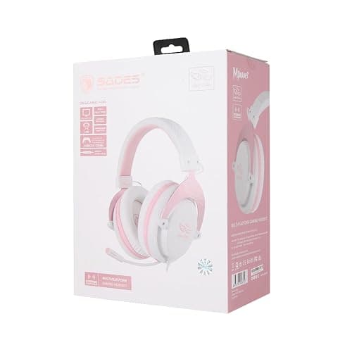 USOTSO MPOWER Stereo Gaming Headset for PS4, PC, Mobile, Noise Cancelling Over Ear Headphones with Retractable Flexible Mic & Soft Memory Earmuffs for Laptop Mac Games-Angel Edition thumbnail 7