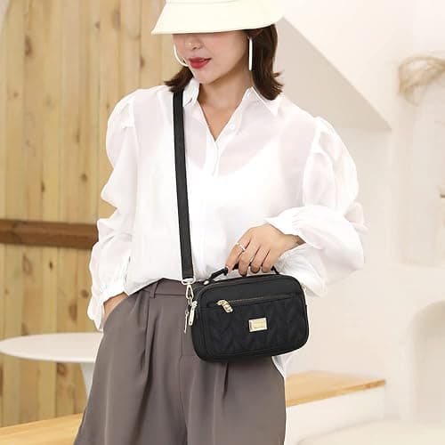 Quilted Small Crossbody Purse for Women Mini Shoulder Bag Cellphone Wallet Purses thumbnail 2