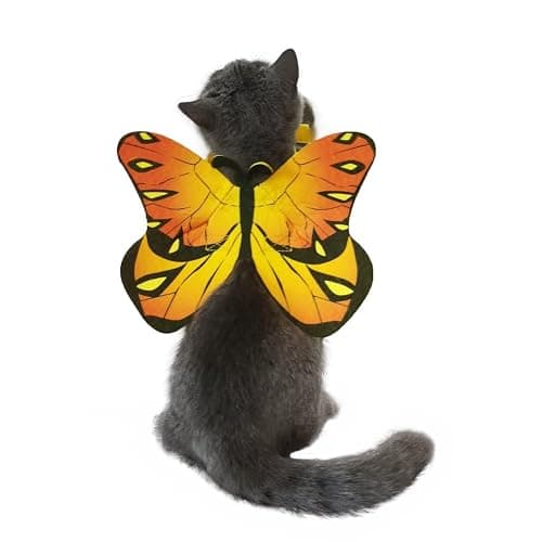 Pet Cat Bat Wings for Halloween Party Decoration, Puppy Collar Leads Cosplay Bat Costume,Cute Puppy Cat Dress Up Accessories - Image 1