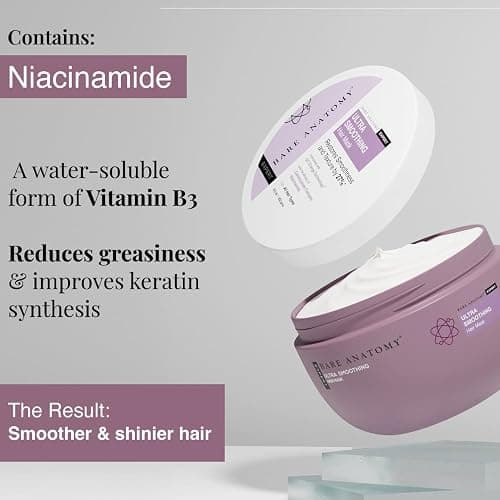 Bare Anatomy Ultra Smoothing Hair Mask Deep Conditioning with Carbohydrate Complex & Niacinamide | For Dry & Frizzy Hair | Sulphate & Paraben Free | For Women & Men | 250 Gm thumbnail 5