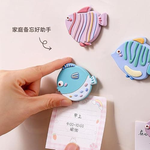 Realistic Tropical Fish Art Fridge Magnets Set for Refrigerator,Magnetic Decor,Office & Whiteboard (Angelfish, Pufferfish, Butterflyfish, Kissing Gourami) thumbnail 4