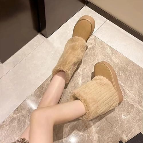 GBGRHM Women's Faux Fur Snow Boots – 2-Inch Platform Winter Shoes with Plush Lining | Y2K Aesthetic, Warm & Cozy for Cold Weather thumbnail 5