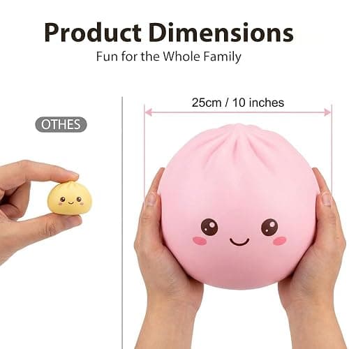 Giant Dumpling Squishy Jumbo Size, Soft Slow Rising Stress Ball, Large Squishy Dumpling for Desk Office Home Study Adults, Fun Fidget Item for Squeezing and Stress Relief (Purple, Extra Large) thumbnail 2