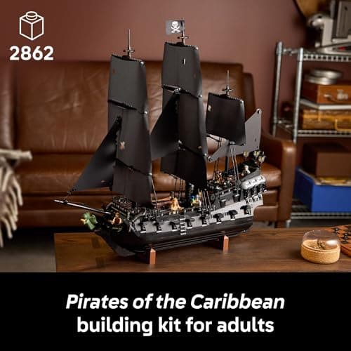 LEGO Icons Captain Jack Sparrow’s Pirate Ship Building Set for Adults, Ages 18+ - Room Decor for Office, Bedroom or Shelf - Collectible Black Pearl Ship for Pirates of The Caribbean Fans - 10365 thumbnail 2