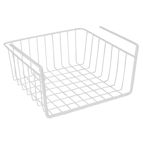 Modern Home Under Shelf Wire Storage Baskets – Hanging Organizer Rack for Cabinet, Pantry, or Closet – White Metal Basket for Kitchen, Towels, or Office – No Tools Required (10.25") thumbnail 4