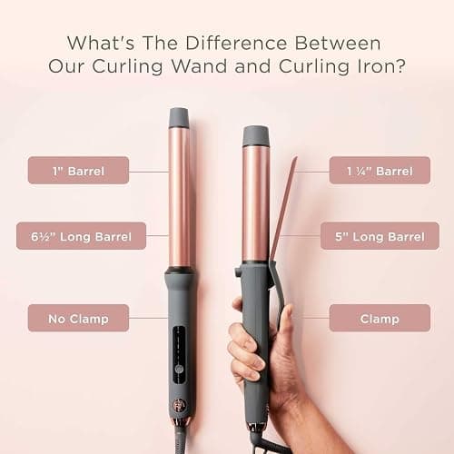 Hairitage Curl Envy Hair Curling Iron 1 1/4 Inch - Ceramic Tourmaline Curling Iron 1.25' Barrel - Silky Smooth + Bouncy Curls - 4 Digital Heat Settings up to 450 Degrees - Auto Shut-Off thumbnail 5