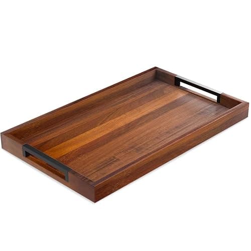 Acacia Wood Serving Tray with Handles - Image 1