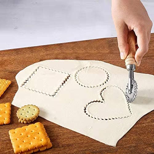 Fusiontec Pastry Wheel Cutter - Pasta Cutter Wheel - Ravioli Crimper Cutter Wheel for Home and Kitchen Use, 1.3inch thumbnail 2