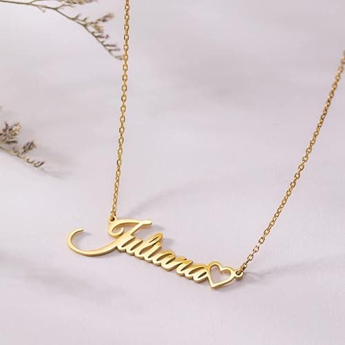 TinyName Custom Name Necklace Personalized 18K Gold Plated Nameplate Customized Jewelry Gift for Women thumbnail 2