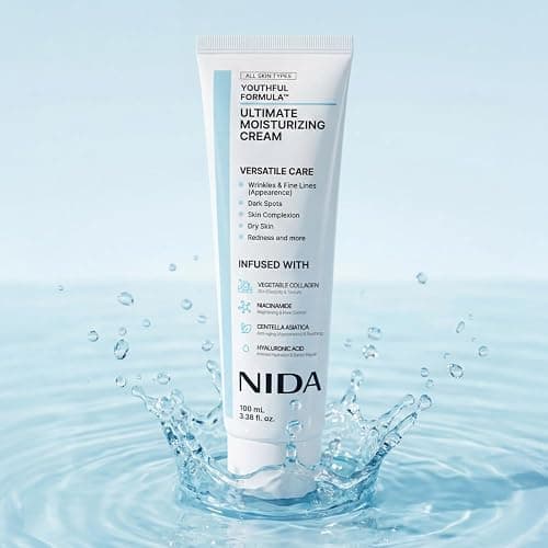 NIDA Youthful Formula™ Ultimate Moisturizing Cream | Centella Asiatica, Niacinamide, Hyaluronic Acid, Collagen | Wrinkles, Fine Lines, Dark Spots, Dry Skin, Redness | 3.38 fl. oz., 100ml (New Formula) thumbnail 7