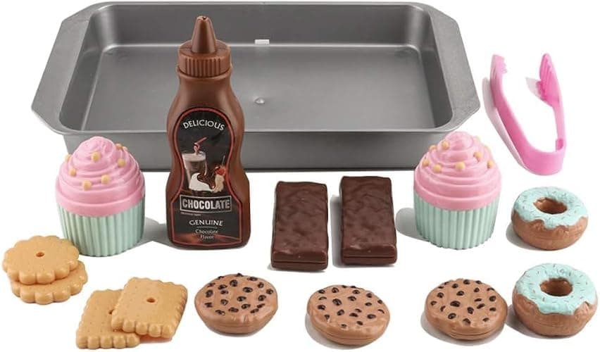 Elitoky Cookie Play Food Set, Play Food for Kids Kitchen - Play Kitchen Accessories - Play Baking Cookies and Cupcakes Plastic Toy Food for Pretend Play, Kids Toddler Childrens Birthday Gifts thumbnail 3