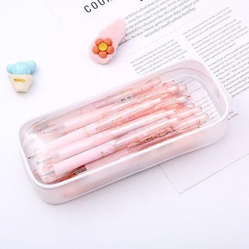 HiChange Clear Pencil Case Transparent PVC Pencil Cases Clear Pencil Bag for Exam (Pink-1Pack) thumbnail 7