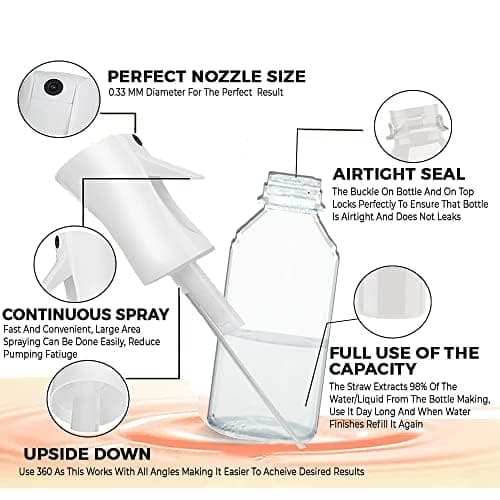 Swift Direct Premium Mist Spray Bottle - 6.8oz/200ml, Continuous Mister water Spray Bottle for Long Straight & Curly Hair Styling, Plants, Ironing, Cleaning, Salon & Skin Care… (transparent) thumbnail 2