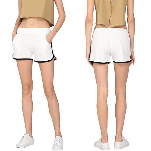 Beauty_yoyo Mid-Waisted Workout Shorts for Women & Teens-3 Pack Soft Cotton Blend Yoga Running Gym Shorts with Side Pockets thumbnail 4