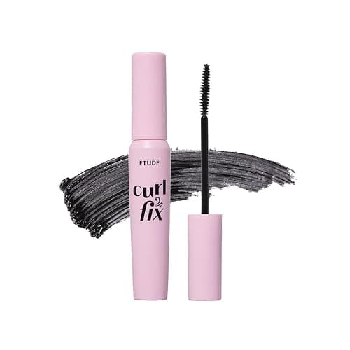 ETUDE Curl Fix Waterproof Mascara, Long-Lasting Curl, Black, 0.27 fl oz | Korean waterproof mascara, Lightweight, vegan, defined black lashes and long-lasting curl without smudging. - Image 1