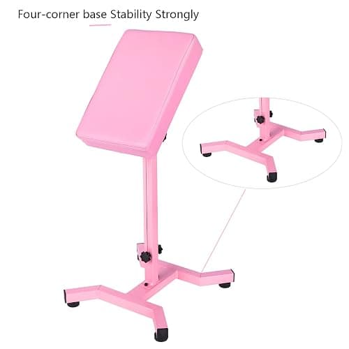 HUOXOU Pink Tattoo Arm Rest, Arm Rest Tattoo, Arm Rest for tattooing, Tattoo Arm Rest Stand, Tattoo Armrest, Four-corner base Stability Strongly, Adjustable Height, Thicken Soft Sponge Pad thumbnail 3