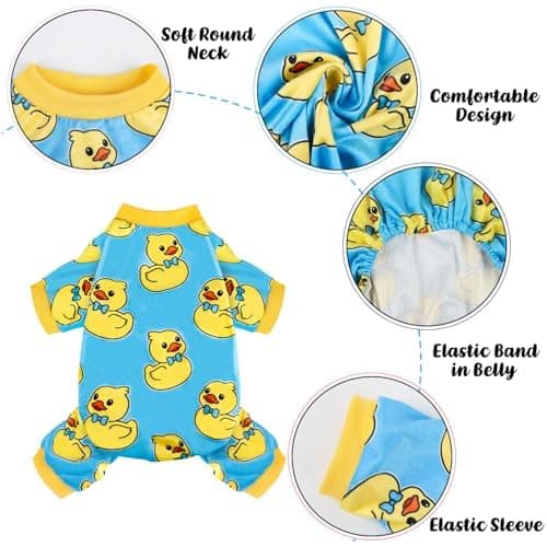 BAOBICUTE 4 Pack Dog Pajamas Soft Lightweight Dog Recovery Suit Onesie Clothes for Small Medium Female Pet Boys Girls Dogs thumbnail 5