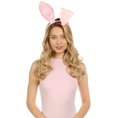 Funcredible Pink Bunny Ears Headband – Velvet Bendable Rabbit Ears – Fluffy Bunny Costume Accessories for Parties and Concerts - Rabbit Costume for Women and Men thumbnail 5