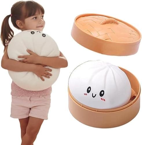 Glitter Dumpling Squishy Box Bulk,4Inch Surprise Dumpling Squishy Stress Ball,Squishy Bun,Random 14 Colors Mystery Gift Box for Adult Classroom Prizes Party Favor (Pink M 15cm/5.9 Inch) thumbnail 5