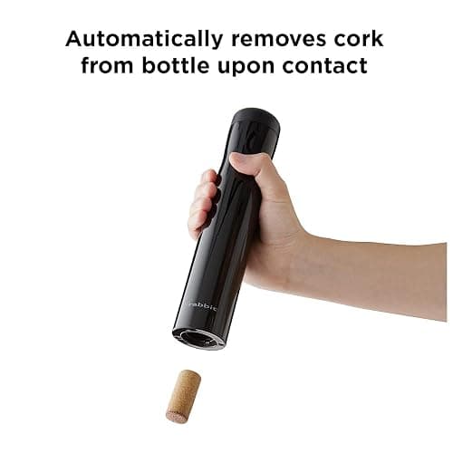 Rabbit Automatic Electric Corkscrew Wine Opener, Cordless Rechargeable, One-Touch Operation, Sleek Shiny Black Finish, Easy to Use for Wine Lovers thumbnail 3