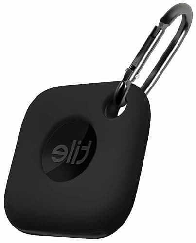 Geiomoo Silicone Case for Tile Mate 2024, Tile Mate 2022 Tracker, Soft Flexible Scratch Resistant Cover with Carabiner (Black) - Image 1