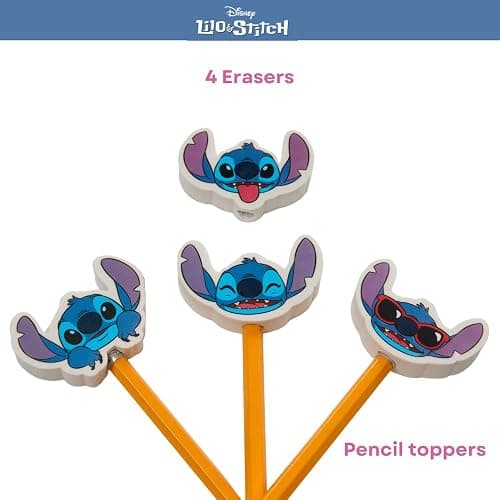 Disney Stitch Eraser & Mechanical Pencil Set – 14-Piece Stationery Pack with 4 Character Erasers & 10 Mechanical Pencils 0.7mm Lead thumbnail 6
