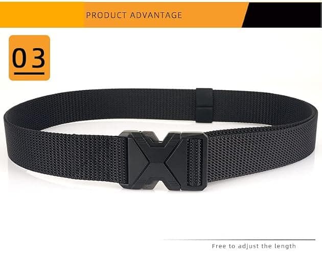 Cicilin Mens Quick Release Tactical Belt Military Work Nylon Web Work Adjustable Belt thumbnail 4
