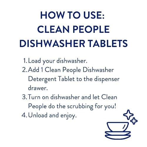 Clean People 100% Plastic-Free Dishwasher Detergent Tablets, 60ct, Lemon Verbena thumbnail 6
