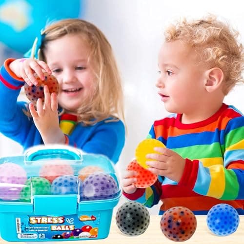 COPLA 12 Pack Stress balls| Stress Balls for Kids and Adults with ADHD,OCD, Anxiety, and Autism| Ideal Fidget Toys Stress Balls to Reduce Tension and Anxiety and Improve Focus. - Pack of 12 - Thermoplastic Rubber (TPR) thumbnail 5
