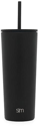 Simple Modern Insulated Tumbler with Lid and Straw | Iced Coffee Cup Reusable Stainless Steel Water Bottle Travel Mug | Gifts for Women Men Her Him | Classic Collection | 24oz | Midnight Black thumbnail 5