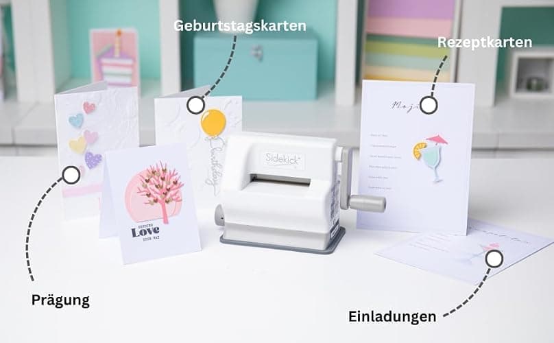 Sizzix Sidekick Starter Kit 661770 Portable Manual Die Cutting & Embossing Machine for Arts & Crafts, Scrapbooking & Cardmaking, 6.35 cm Opening, 2.5" Opening, White thumbnail 3