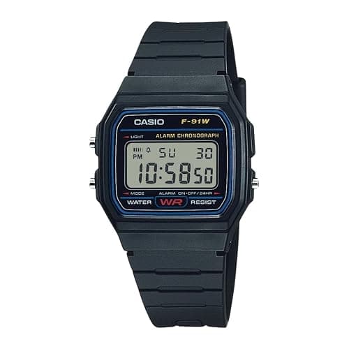 Casio F91W Series | Digital Watch | Water Resistant | LED Light | 1/100 SEC Stopwatch | Regular Time Keeping (HR, Min, SEC, PM, Date, Day) | Daily Alarm | Lightweight | 7 Year Battery - Image 1