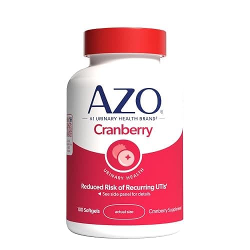AZO Cranberry Supplement, Made with Concentrated Whole Fruit Cranberry Powder to Help Cleanse and Protect the Urinary Tract*, Sugar Free Cranberry Pills, Non-GMO, 100 Softgels - Image 1
