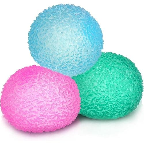 xinrongda 3Pcs Stress Relief Fidget Toys, Stress Balls for Adults, Squishy Doh Fidget Toys for Kids, Ice Round Sensory Sugar Balls for Anxiety Relief, Autism ADHD, Party Bag Fillers for Boys Girls thumbnail 8