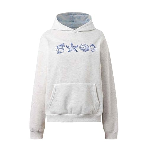 Women Graphic Embroidered Hoodies for Teen Girls Trendy Cute Preppy Aesthetic Essential Casual Long Sleeve Sweatshirts thumbnail 4