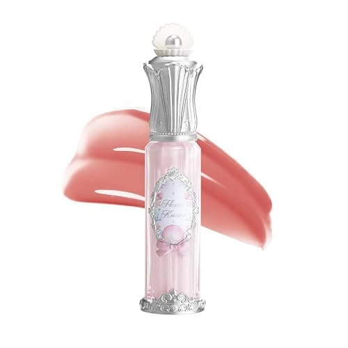 Flower Knows Shell's Jewel Nourishing Lip Glaze, Bright Coral Pink | Hyaluronic Acid-Infused Formula, Sheer High-Shine Finish, Vegan (P02 Stellar Nacre) - Image 1