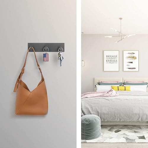 VIRFIN Key Holder for Wall with 2 Self-Adhesive Tapes, No Damage Key Holder Rack for Wall with 3 Key Hooks for Entryway, Door, Bathroom, Kitchen(Black) thumbnail 5