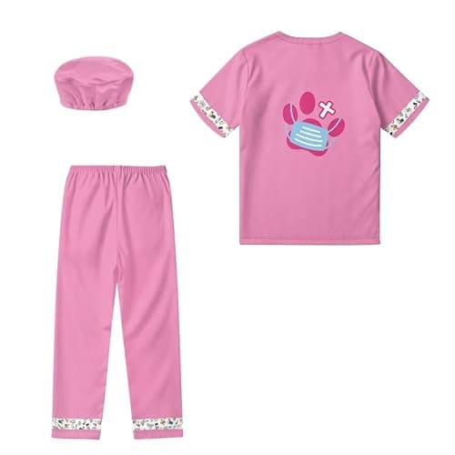 Hwiplsvny Doctor Costume for Kids Girls Boys Dress Up Scrubs with Cap Surgeon Role Play Outfit thumbnail 4