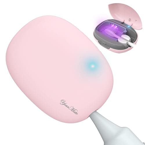 YourMate UVC Rechargerable Toothbrush Sanitizer Case Travel Toothbrush Covers Case with Holder for Houshold and Traveling or Business Trip Pink thumbnail 3
