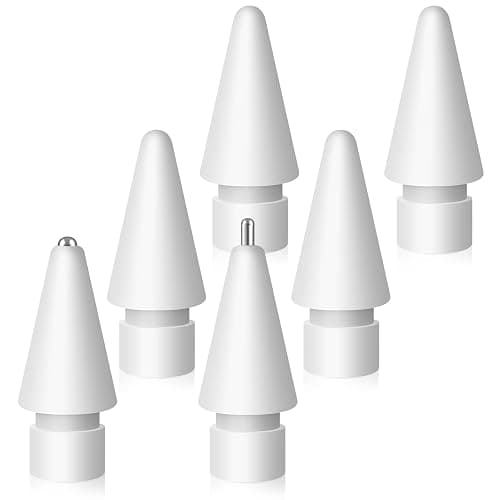 Upgraded Replacement Tips for Apple Pencil Pro/1st Gen/2nd Gen/USB-C, Metal Pen Nibs Accessories for Apple iPad Pencil - (6 Pack) - Image 1