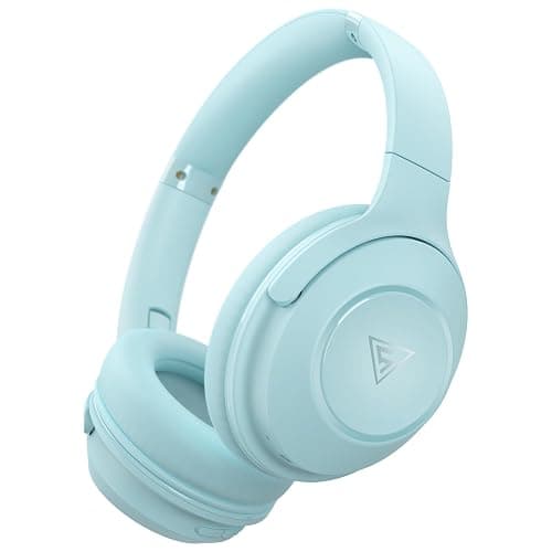 DOQAUS Bluetooth Headphones Over Ear, 70H Playtime,3 EQ Modes, with ENC Mic | HiFi Stereo Sound, Deep Bass, Soft Memory Foam Earpads, Headphone Wireless for Phone PC Travel Home Office, Blue - Image 1