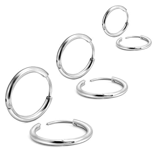 EACHLP Unisex 18K Real Gold Plating Surgical Steel Sleeper Tiny Hoop Earrings,Nose Ring Septum Ring Helix Ring Daith Ring Lip Ring Nipple Ring Snug Ring Rook Ring Body Piercing Jewelry - Image 1