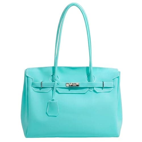 Jelly Tote Bag, Jelly Firkin Bag Large Capacity Shoulder Handbag PVC Purse for Commuting Date Travel - Image 1