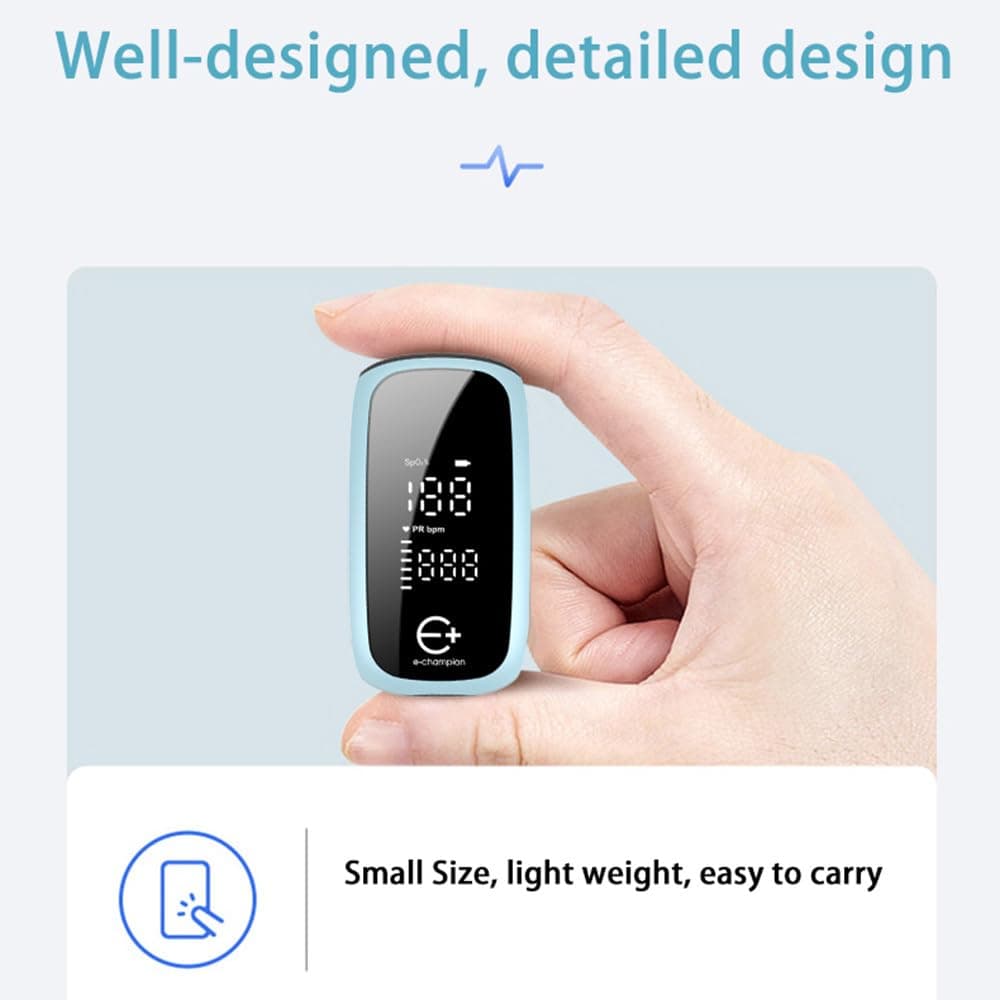 yeacher Oxímetro de Pulso de Dedo portátil con Carga USB Lectura rápida de 3 a 5 Segundos Ligero SpO2 para Adultos Azul Claro Verde Rosa thumbnail 2