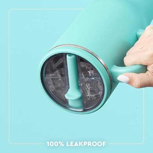 Swig Life 40oz Leakproof Mega Mug with Straw, Boot Scootin' Turquoise | Leakproof Lid - Triple Insulated Stainless Steel - Handle & Straw Included - Cup Holder Friendly - Dishwasher Safe thumbnail 5