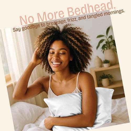 BLISSFORD Satin Pillowcase with Zipper, Like Silk Pillow Cases - White | Silky Soft & Cool, Gentle on Hair & Skin, Vegan, Machine Washable, 2 Pack, Standard Size 20 x 26 in thumbnail 3