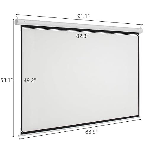 Kshioe Motorized Projector Screen with Remote Control, No Wrinkles, Without Dents, HD Screen, for Home Theater Office Classroom TV Usage (92inch 16:9) thumbnail 2