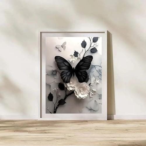cdsnxore Diamond Painting Kits for Adults, Diamond Art Kits for Adults Beginners, Rose Diamond Arts Kits for Home Wall Decor 14 x 14 Inch (Black) thumbnail 5