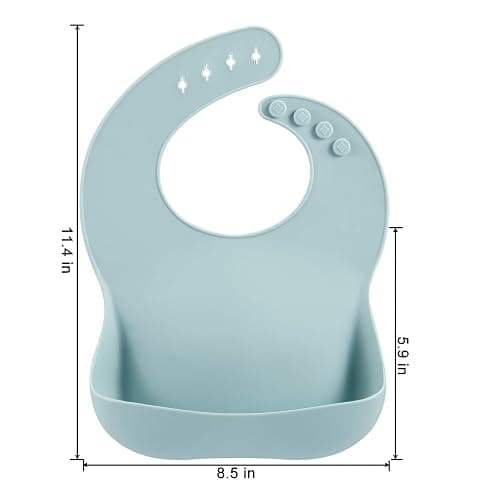 PandaEar 3 Pack Silicone Bibs for Boys Girls for Babies & Toddlers, Waterproof Feeding Bib with Large Food Catcher, BPA Free thumbnail 2